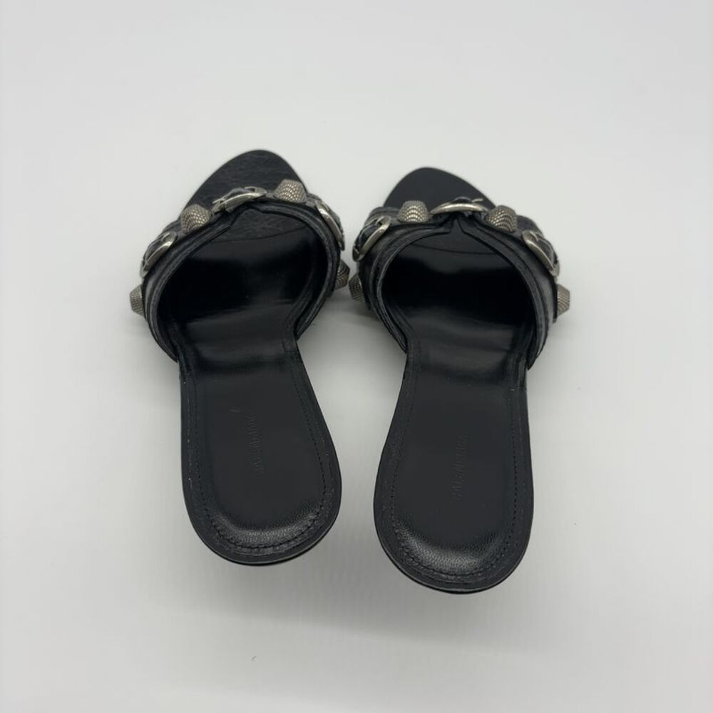 Balenciaga Le Cagole Studded Leather Mules - Picture 2 of 5